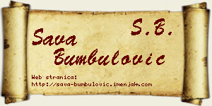 Sava Bumbulović vizit kartica